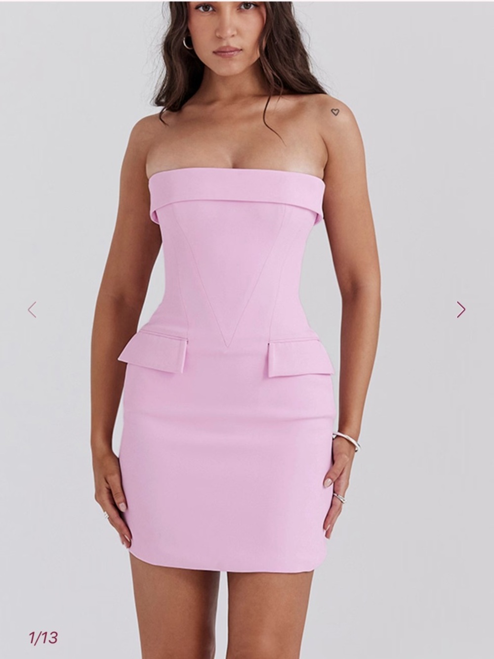 House of CB Strapless Mini Dress in Light Pink